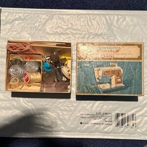 Vintage 1973 singer Sewing Machine Accessories Box  touch and sew accessories